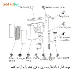 فیلتر خارجی هنگان و مکنده چربی سطح آب آکواریوم جنکا XP-05