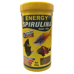 غذا ماهی انرژی مدل spirulina medium-pellet وزن 300 گرم