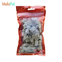 غذای ماهی کرم فشرده tubifex worms وزن 20 گرمی