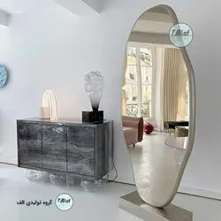 آینه پایه دار چوبی الف مدل صدف | گروه تولیدی الف