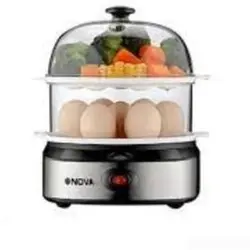 تخم مرغ آب‌پز کن نوا کد 9013 تعداد 14 عدد تخم مرغ و دو طبقه آب‌پز کردن انواع سبزیجات توان 360 وات خاموش کن