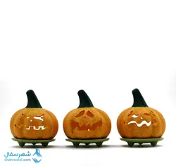 مشخصات، قیمت و خرید جاشمعی کدو مدل هالووین | شهر سفال