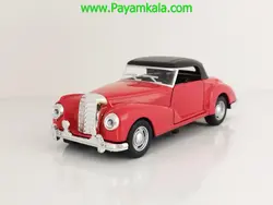 بنز قدیمی رودستر : اسباب بازی فلزی عقب کش ماشین بنز قدیمی رودستر قرمز