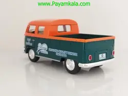 (طرح جدید) ماکت ماشین فلزی وانت فولکس دوکابین کینسمارت (Volkswagen Bus Double Cab BY KINSMART) سبز-نارنجی