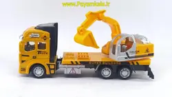 ماکت کامیون اسکانیا حمل بیل مکانیکی (WGT CAR-6-2211) زرد