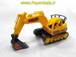 اسباب بازی کامیون DORJ زرد با حمل بیل مکانیکی