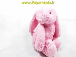 عروسک پولیشی خرگوش آویزدار (1074-RABBIT) صورتی