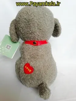 عروسک خارجی سگ زنگوله دار (کد 101) طوسی در فروشگاه پیام کالا