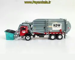 ماکت فلزی کامیون مکانیزه حمل زباله + سطل (MATERIAL TRUCK) (KDW 1:24) جعبه دار