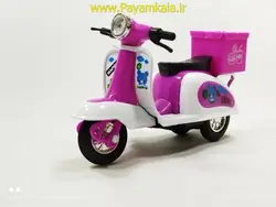 (صندوق دار) اسباب بازی ماکت عقب کش موتور وسپا بنفش