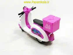 (صندوق دار) اسباب بازی ماکت عقب کش موتور وسپا بنفش