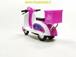 (صندوق دار) اسباب بازی ماکت عقب کش موتور وسپا بنفش