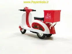 (صندوق دار) اسباب بازی ماکت عقب کش موتور وسپا قرمز