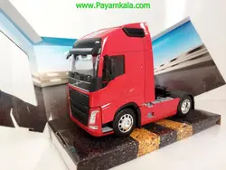 (تک محور) ماکت تریلی ولوو (VOLVO FH) بزرگ 1:32 (WELLY) قرمز