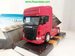 ماکت تریلی اسکانیا (SCANIA R730 BY WELLY) تک محور قرمز