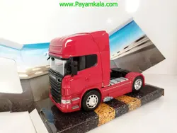 ماکت تریلی اسکانیا (SCANIA R730 BY WELLY) تک محور قرمز