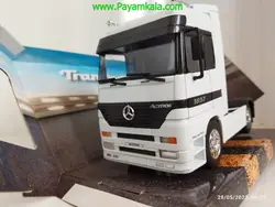 ماکت تریلی مرسدس-بنز تک محور ( Mercedes-Benz ACTROS) بزرگ 1:32ساخت WELLY (رنگ سفید)