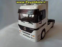 ماکت تریلی مرسدس-بنز تک محور ( Mercedes-Benz ACTROS) بزرگ 1:32ساخت WELLY (رنگ سفید)