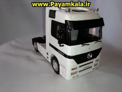 ماکت تریلی مرسدس-بنز تک محور ( Mercedes-Benz ACTROS) بزرگ 1:32ساخت WELLY (رنگ سفید)