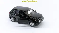 ماشین اسباب بازی تیبا2 (هاچبک) موزیکال-چراغدار مشکی(1:32)طرح 02