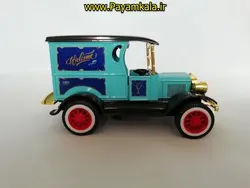 (طرح 02) ماکت فورد سواری چراغدار موزیکال کلاسیک (FORD BY Y66) آبی (1:32)