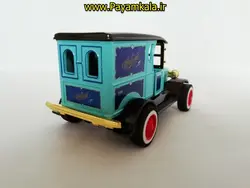 (طرح 02) ماکت فورد سواری چراغدار موزیکال کلاسیک (FORD BY Y66) آبی (1:32)