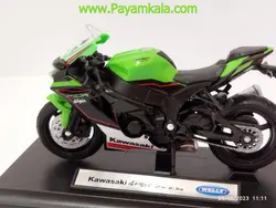 ماکت فلزی موتورسیکلت کاوازاکی (KAWASAKI NINJA ZX-10R BY WELLY)(1/18)