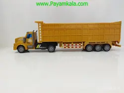 ماکت تریلی باری بی دماغ (Q802-Q1) زرد | خرید اینترنتی انواع ماشین فلزی