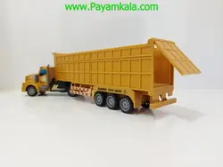 ماکت تریلی باری بی دماغ (Q802-Q1) زرد | خرید اینترنتی انواع ماشین فلزی