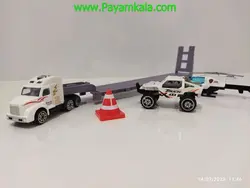 تریلی خودروبر با دو ماشین (3605YT) | لیست قیمت و خرید انواع ماکت تریلی و کامیون