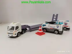 تریلی خودروبر با دو ماشین (3605YT) | لیست قیمت و خرید انواع ماکت تریلی و کامیون