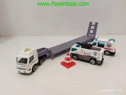 تریلی خودروبر با دو ماشین (3605YT) | لیست قیمت و خرید انواع ماکت تریلی و کامیون