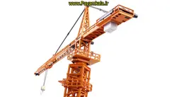 ماکت ماشین فلزی جرثقیل برجی (تاور کرین) (TOWER SLEWING CRANE) (KDW 1:50) جعبه دار زرد