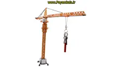 ماکت ماشین فلزی جرثقیل برجی (تاور کرین) (TOWER SLEWING CRANE) (KDW 1:50) جعبه دار زرد