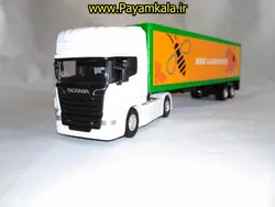 (ترانزیت) ماکت تریلی اسکانیا (SCANIA V8 R730) سایز 1:64 ساخت WELLY