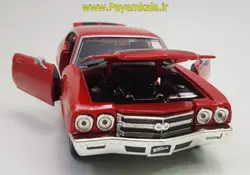 ماکت فلزی شورلت شول سوپراسپرت بزرگ (1:24) (CHEVROLET CHEVELLE SS 396 1966 BY MAISTO DESIGN) آبی
