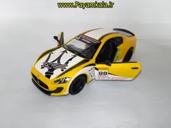 (طرح دار) ماکت ماشین اسباب بازی فلزی مازراتی (Maserati GranTurismo MC Stradale BY KINSMART)