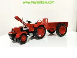 ماکت فلزی تراکتور با یدک کش (KDW 1:18) قرمز