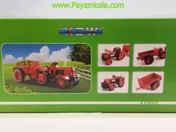 ماکت فلزی تراکتور با یدک کش (KDW 1:18) قرمز