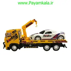 کامیون اسباب بازی حمل خودرو فراری درج زرد رنگ