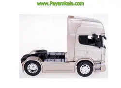 ماکت تریلی اسکانیا (SCANIA R730 BY WELLY) تک محور بژ