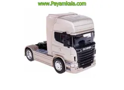 ماکت تریلی اسکانیا (SCANIA R730 BY WELLY) تک محور بژ