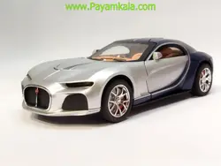 ماکت بوگاتی آتلانتیک (Bugatti Atlantic 1.24 CHEZHI)(CZ154) نقره ای-آبی