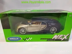 ماکت ماشین فلزی بوگاتی شیرون بزرگ (1:24) (BUGATTI CHIRON) (BY WELLY) طلایی