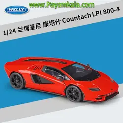 ماکت ماشین فلزی لامبورگینی کانتاش (LAMBORGHINI COUNTACH LPI 800-4 WELLY)(1:24) قرمز