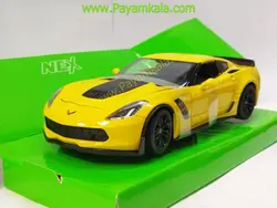 ماکت ماشین فلزی کروت (1:24) (CHEVROLET CORVETTE Z06 2017 WELLY) زرد