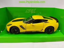 ماکت ماشین فلزی کروت (1:24) (CHEVROLET CORVETTE Z06 2017 WELLY) زرد