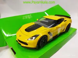 ماکت ماشین فلزی کروت (1:24) (CHEVROLET CORVETTE Z06 2017 WELLY) زرد