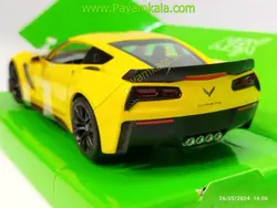 ماکت ماشین فلزی کروت (1:24) (CHEVROLET CORVETTE Z06 2017 WELLY) زرد