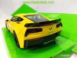 ماکت ماشین فلزی کروت (1:24) (CHEVROLET CORVETTE Z06 2017 WELLY) زرد